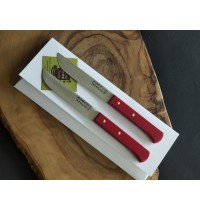 Dúo cuchillos mesa punta vuelta rojo