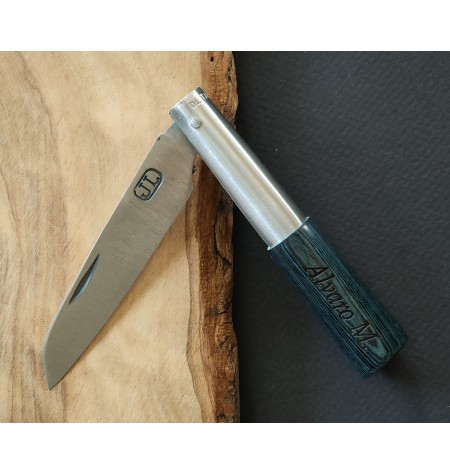 navaja personalizada laminada azul JL G