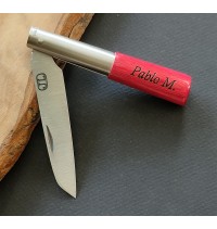 Navaja personalizada laminada roja JL G