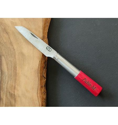Navaja personalizada laminada roja JL G