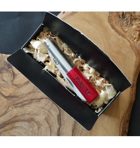 Navaja personalizada laminada roja JL G