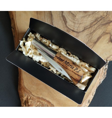 Navaja roble quemado F.V.  personalizada