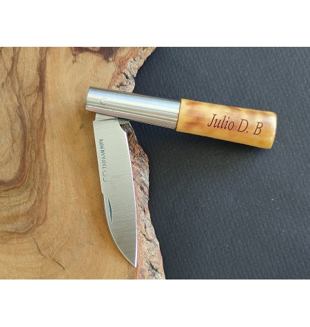 Navaja personalizada quemada con bloqueo