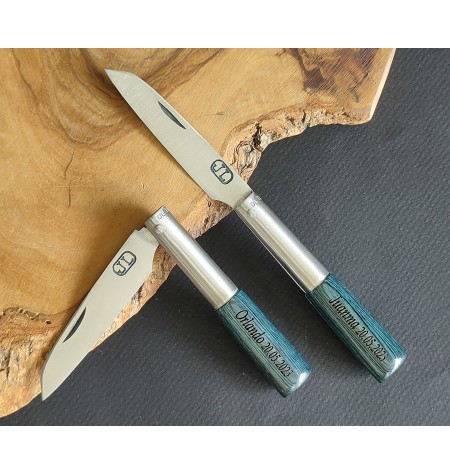 navaja personalizada laminada azul JL G