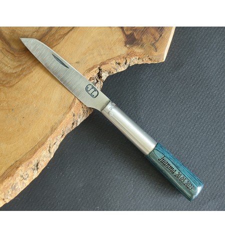 navaja personalizada laminada azul JL G 2