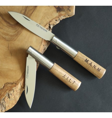 Navaja personalizada castaño  con bloqueo CQ G