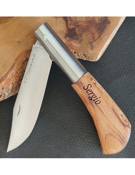 Navaja personalizada  roble quemado - Francisco Vega