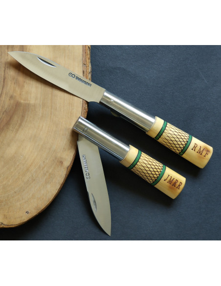 Navaja personalizada cruzadillo verde - Carlos Quintana G