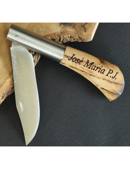 Navaja personalizada  roble quemado - Francisco Vega