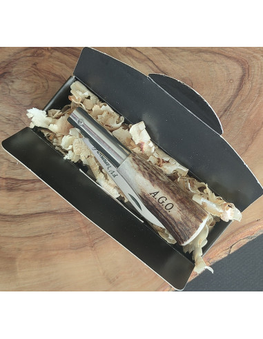 navaja personalizada asta venado Francisco Vega