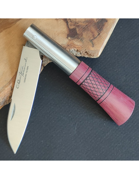 Navaja personalizada amaranto cruzadillo Carlos Quintana PREMIUM