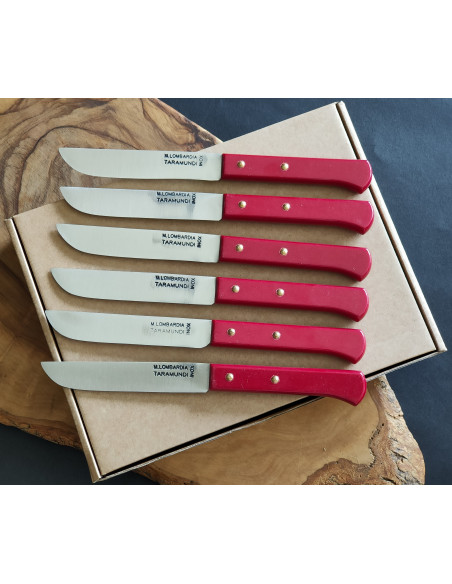cuchillo mesa rojo pack 6 Lombardía