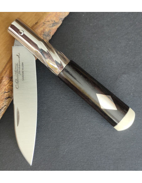 Navaja granadillo con rombos de plata