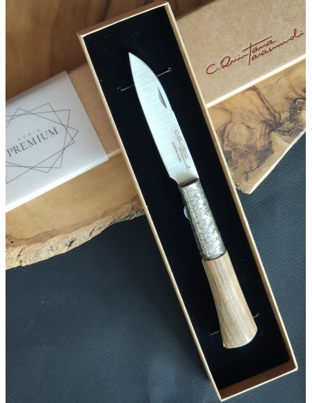 Navaja personalizada nogal texturizada SERIE PREMIUM Carlos Quintana