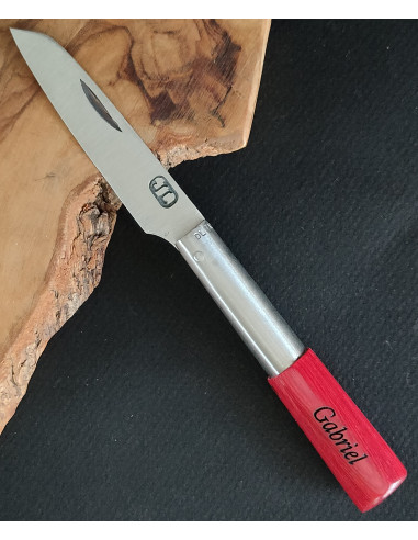 Navaja personalizada laminada rojo peq. - David...