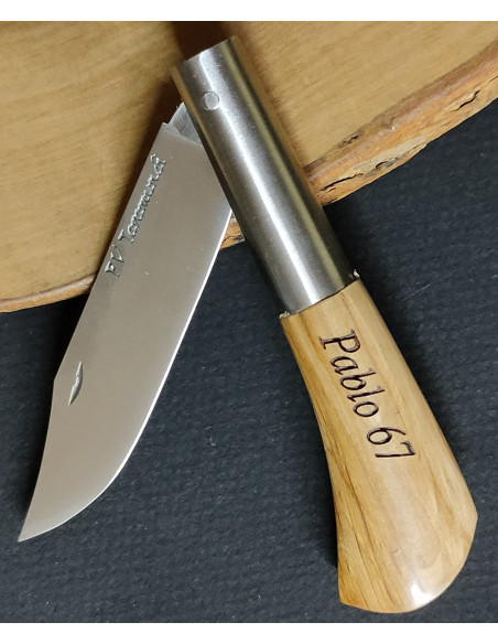 Navaja personalizada roble liso  Francisco Vega