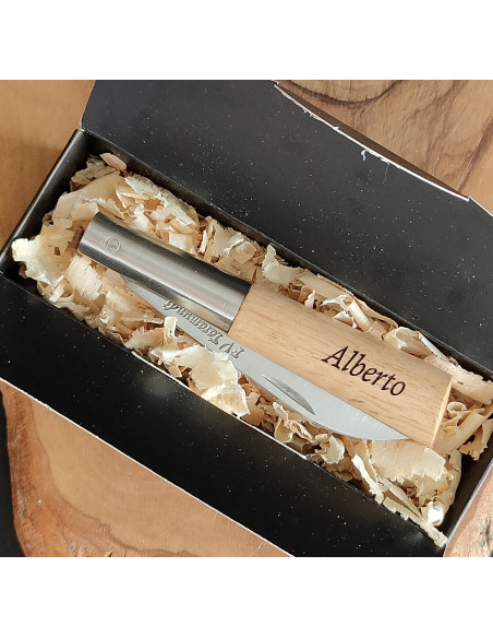 Navaja personalizada roble lisa recta - Francisco Vega