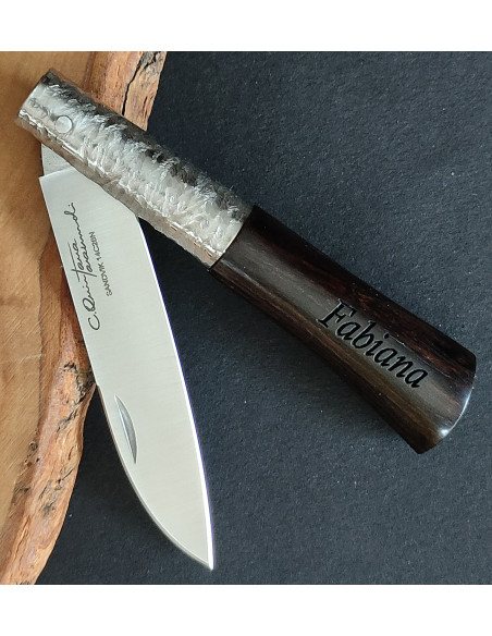 Navaja personalizada  granadillo texturizada SERIE PREMIUM Carlos Quintana