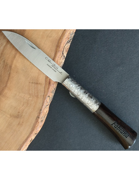 Navaja personalizada  granadillo texturizada SERIE PREMIUM Carlos Quintana