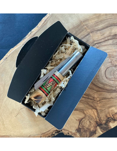 Navaja personalizada decorada carbono chata - Manuel Martínez