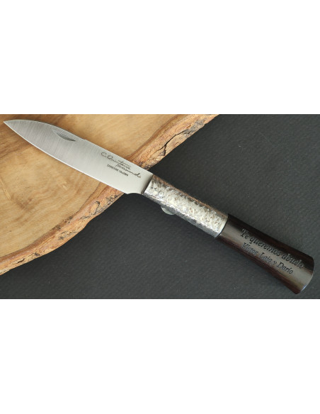 Navaja personalizada  granadillo texturizada SERIE PREMIUM Carlos Quintana