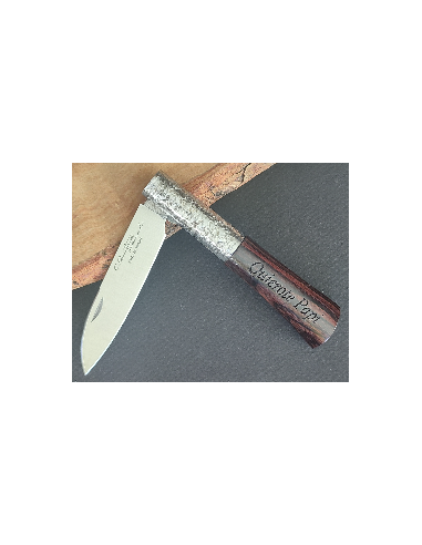 Navaja personalizada  granadillo texturizada...