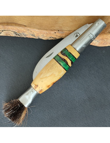 Navaja setas decorada verde Antonio Díaz