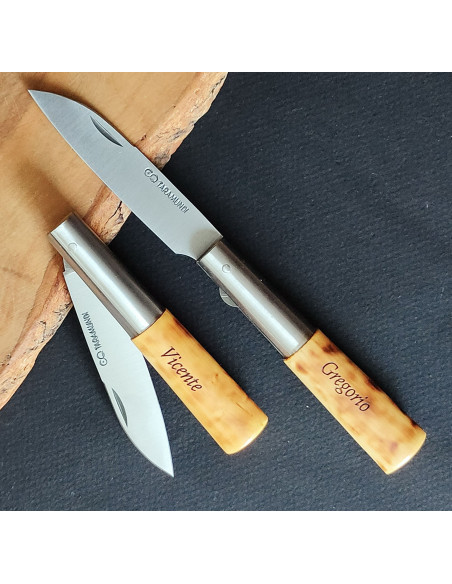 Navaja personalizada boj quemada  bloqueo G. - Carlos Quintana