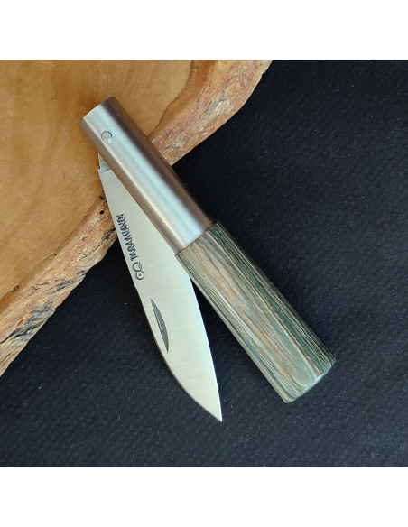 Navaja personalizada prensada verde Carlos Quintana G