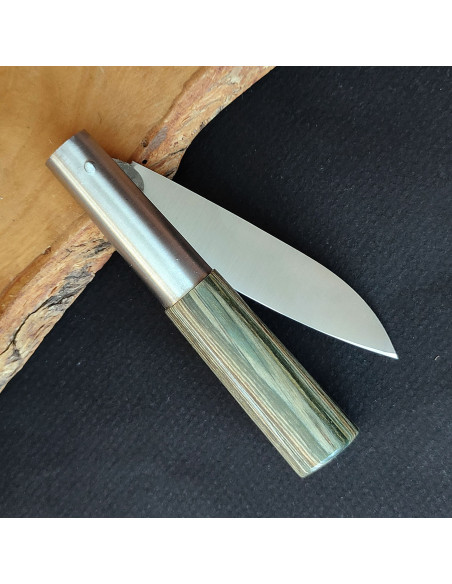 Navaja personalizada prensada verde Carlos Quintana G