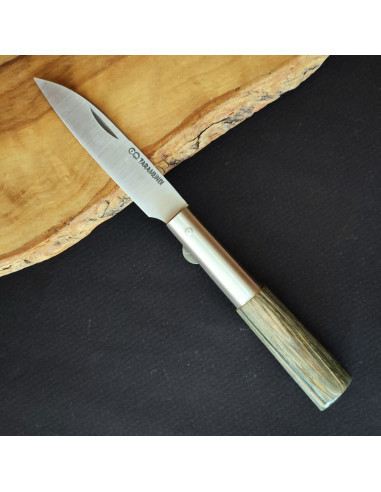 Navaja personalizada prensada verde Carlos...