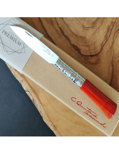 Navaja personalizada padouk texturizada Carlos...