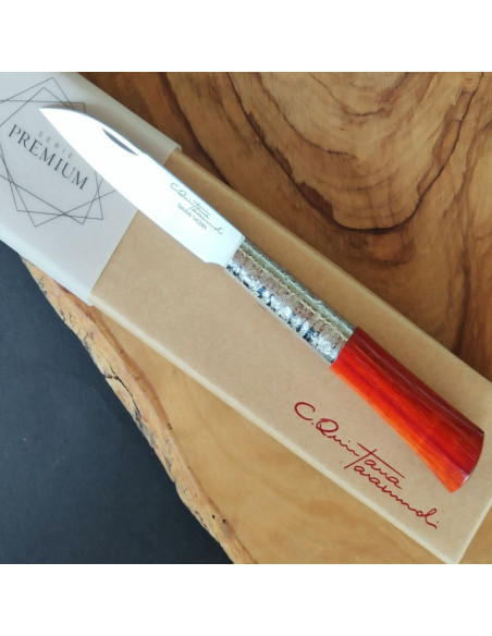 Navaja personalizada padouk texturizada Carlos Quintana