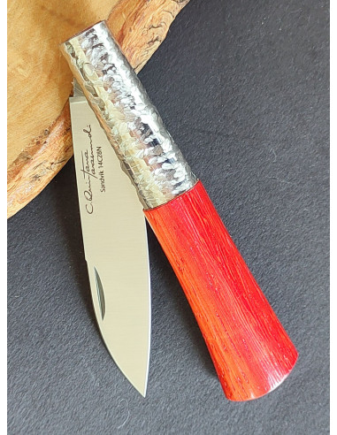 Navaja personalizada padouk texturizada Carlos...