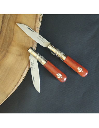 Navaja personalizada padouk hoja plata SERIE...