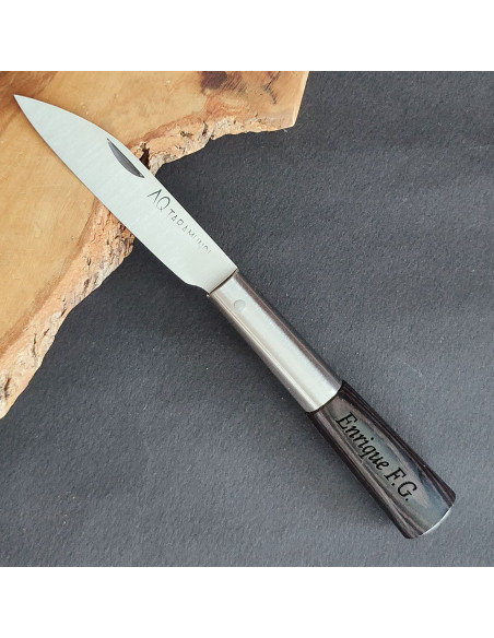 Navaja personalizada laminada negro - Antonio Quintela