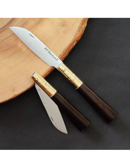 Navaja ébano latón punta recta Francisco Vega