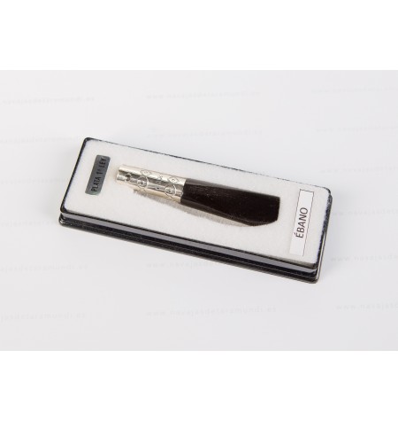 Navaja ébano con virola de plata