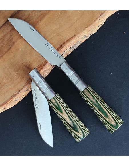 Navaja laminada verde recta Francisco Vega