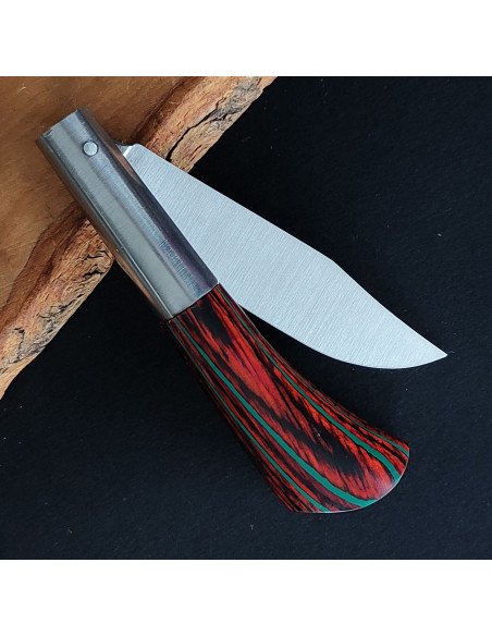 Navaja personalizada laminada rojo / turquesa Francisco Vega