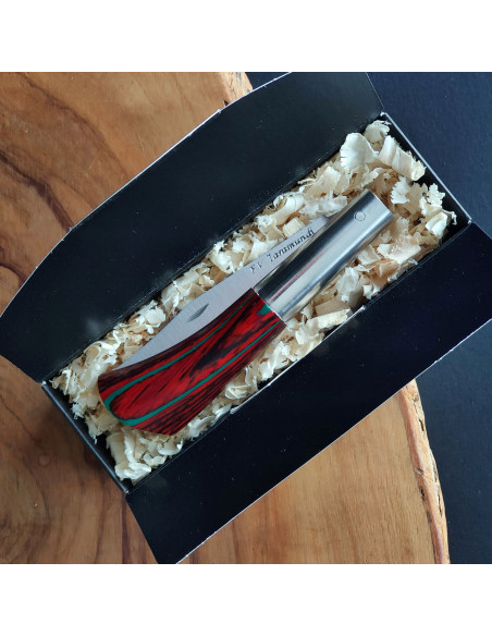 Navaja personalizada laminada rojo / turquesa Francisco Vega