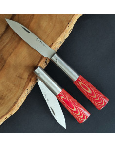 Navaja personalizada laminada bicolor rojo Carlos Mon 2