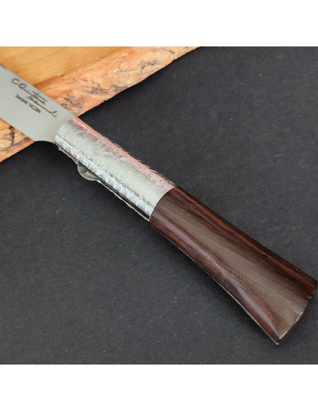 Navaja roble termotratado texturizada Carlos Quintana