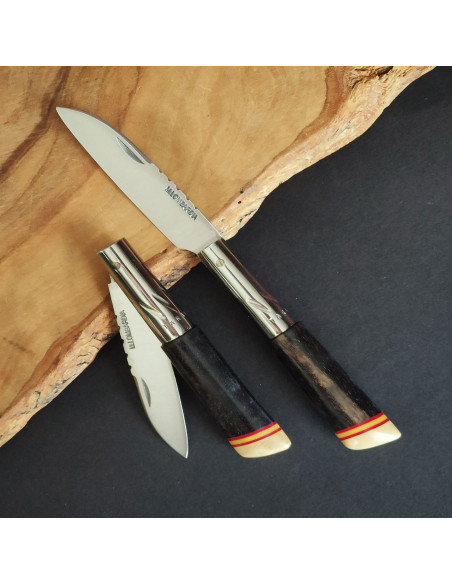 Navaja personalizada ébano bandera España M.LOMBARDIA