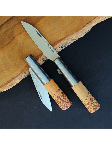 Navaja cerezo decorada árbol peq block - Carlos Quintana