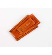 Funda de cuero con broche lisa 9cm