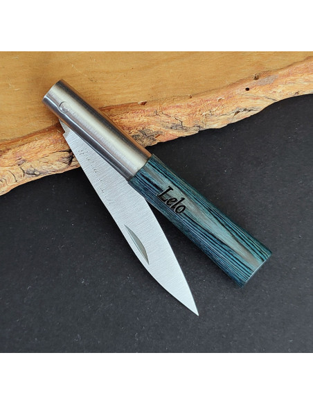 Navaja personalizada laminada azul peq - José Cerdeira