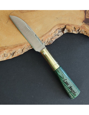 Navaja personalizada laminada verde M.LOMBARDIA