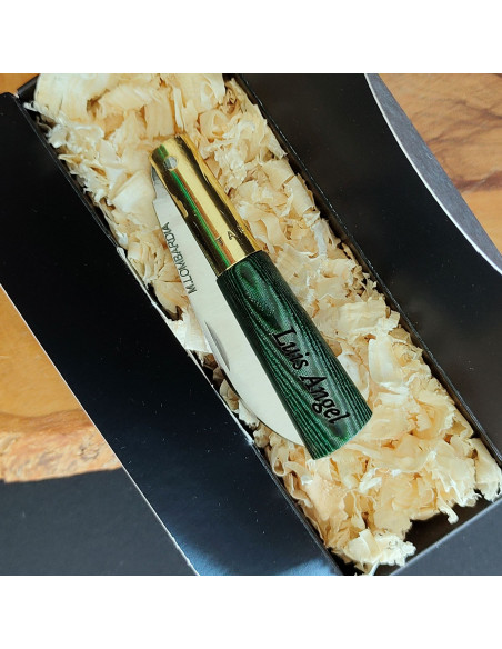 Navaja personalizada laminada verde M.LOMBARDIA