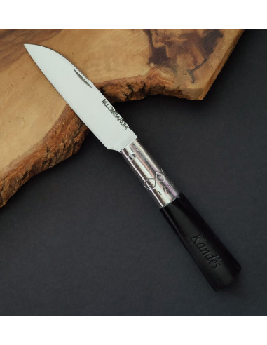 Navaja personalizada ébano / plata M.LOMBARDIA